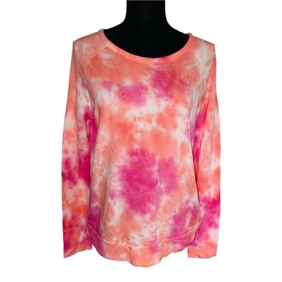 Sundry Tie dye  long sleeve sweatshirt pink orange lightweight comfy spring SZ 0 - Picture 1 of 4